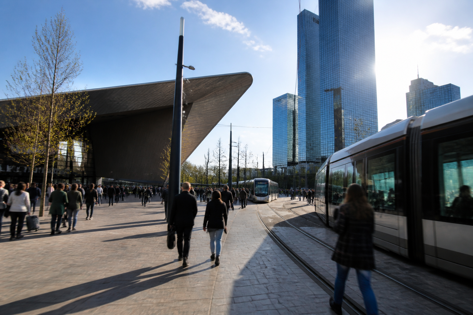Rotterdam Centraal Station, een belangrijk knooppunt voor vervoer naar Ahoy en Amsterdam.