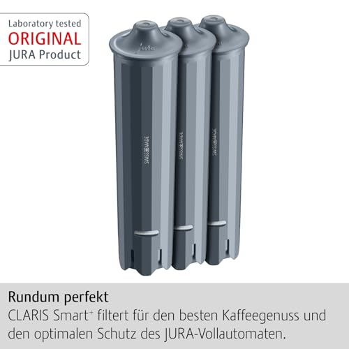 Set van drie grijze Jura 24233 Claris Smart plus filterpatronen in originele verpakking voor koffiemachines